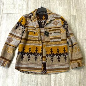 New with tags Mens tribal print shirt jacket size medium